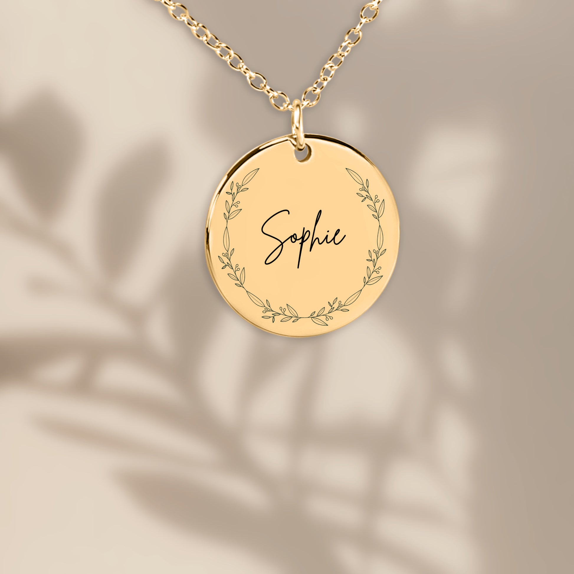 naamketting munt ketting met naam sierlijk