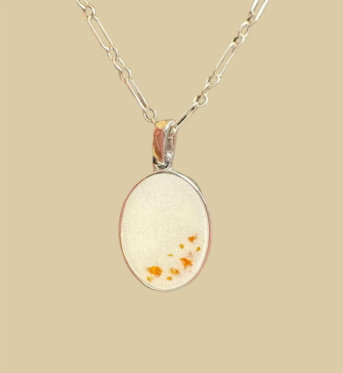 Pendentif ovale - plaqué or - plaqué rose - argent