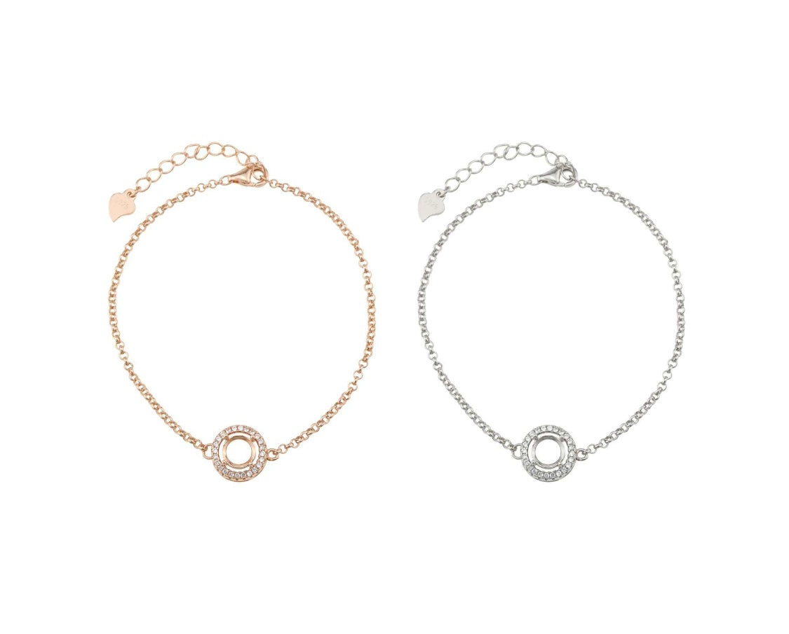 Bracelet à pois scintillants - argent et plaqué rose