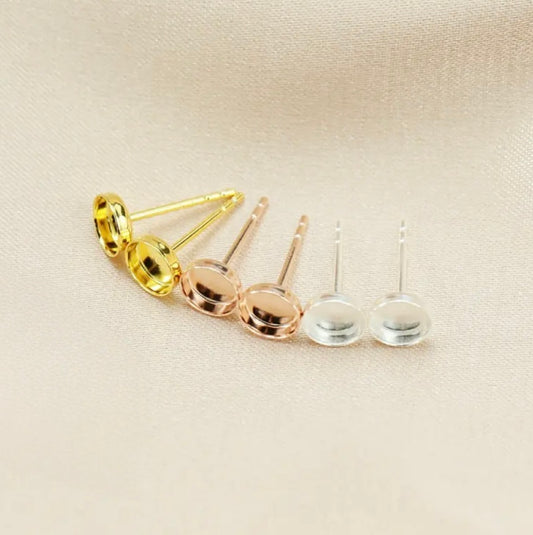 Boucles d'oreilles lait maternel argent - rose - or fillé 14 carats.