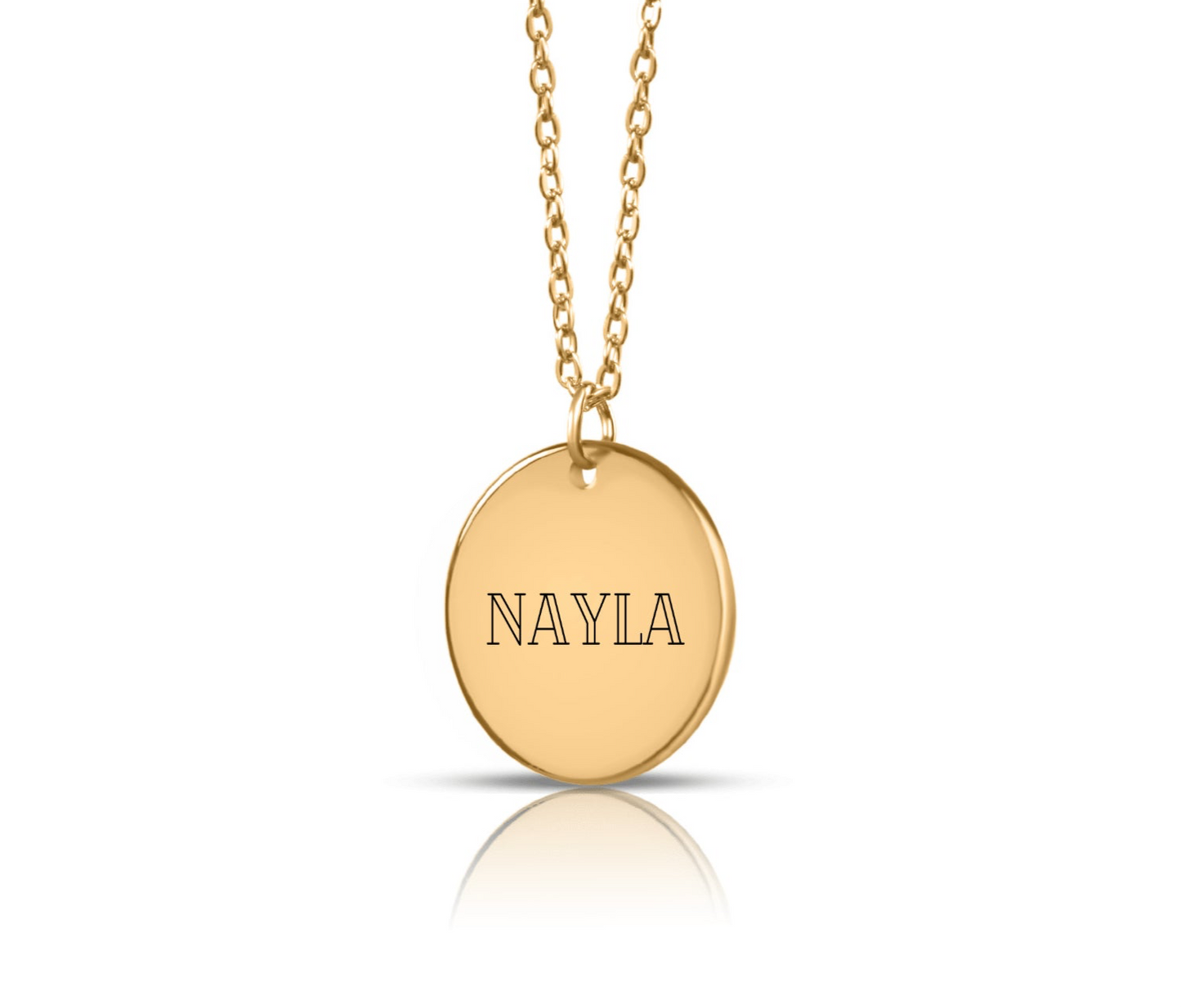 Colar com nome gravado em moeda joia com nome colar - prata - ouro rosa - ouro