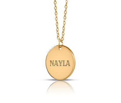 Colar com nome gravado em moeda joia com nome colar - prata - ouro rosa - ouro