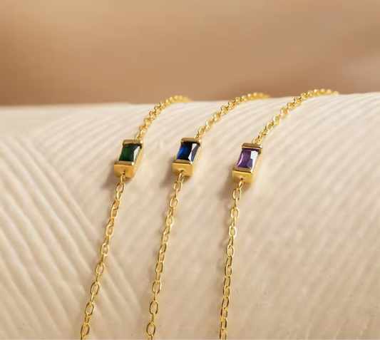 Pulseira de pedra de nascimento em ouro