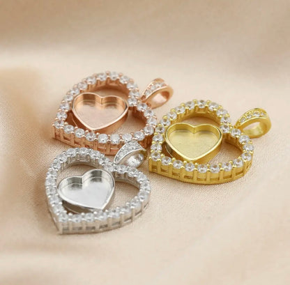 Ciondolo doppio amore con gioielli per il latte materno - placcato in oro - argento - placcato in rosa