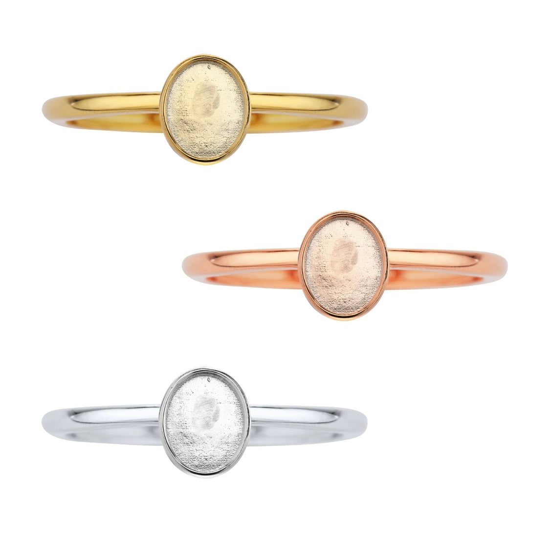Ovaal classic ring zilver - goud plated - rosé plated