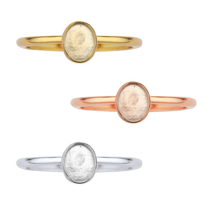 Ovaal classic ring zilver - goud plated - rosé plated