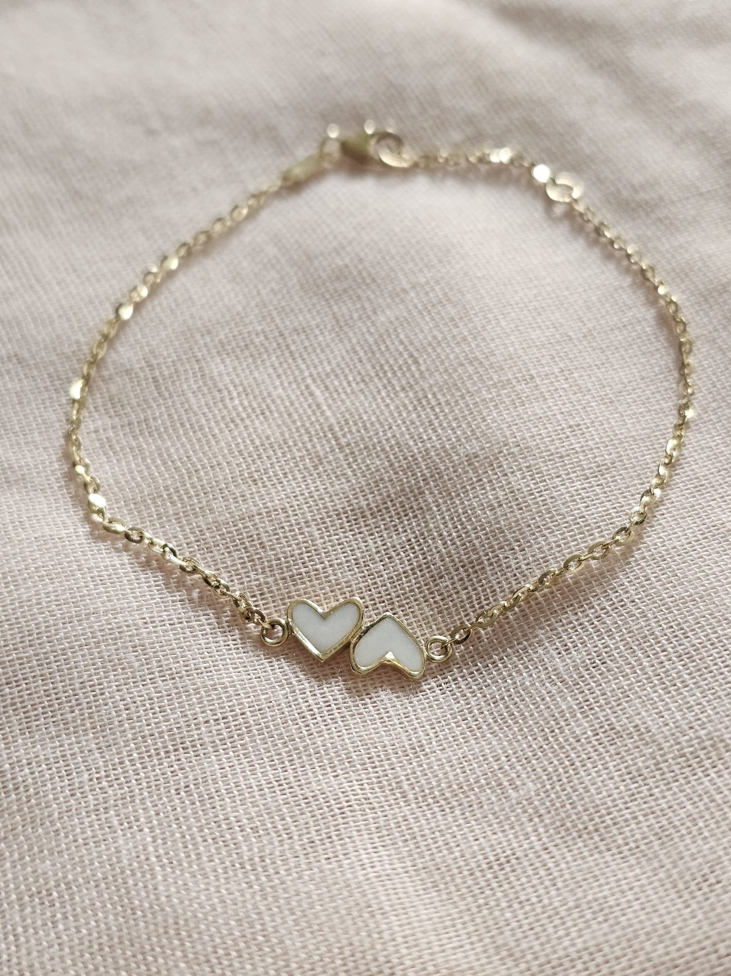 Moedermelk armband Noé twin rond of hartje (14 karaat) goud