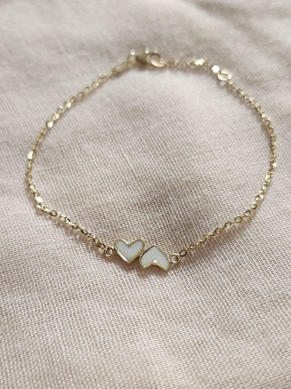 Moedermelk armband Noé twin rond of hartje (14 karaat) goud