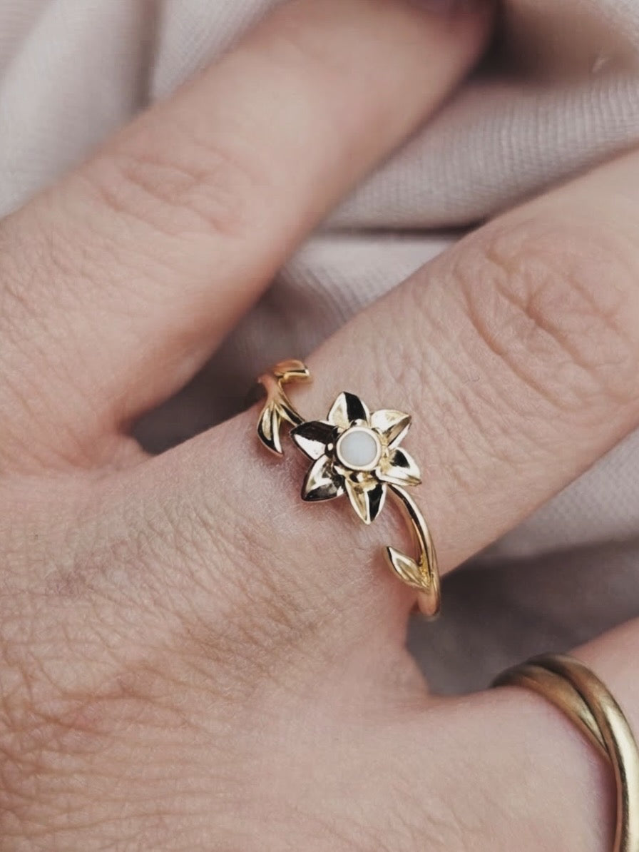 Moedermelk ring de birthflower - 14 karaat goud