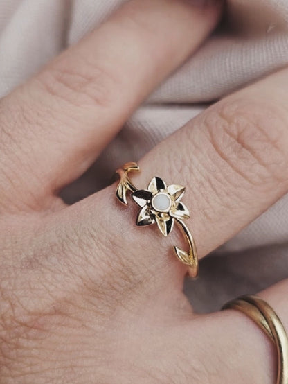 Moedermelk ring de birthflower - 14 karaat goud