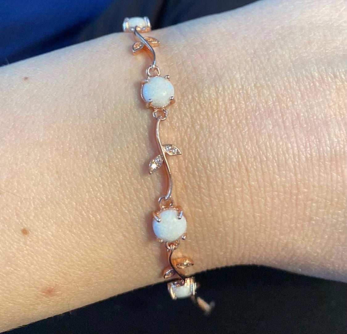 Bracelet floral - argent - plaqué rose
