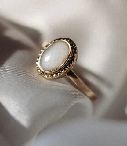 Moedermelk ring goud vintage ovaal 