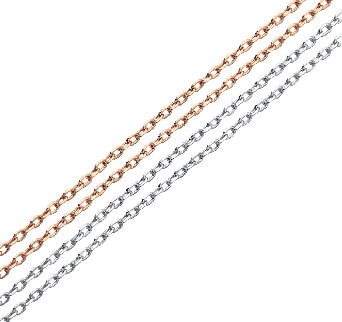 Ketting verstelbaar los zilver - gold plated - rosé  plated