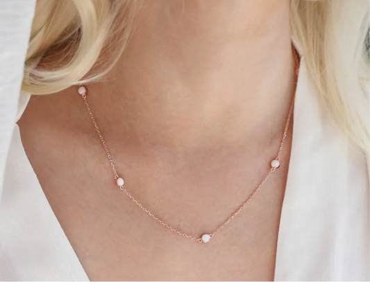 Colar de leite materno 6 pontos - prata - banhado a rosa - banhado a ouro