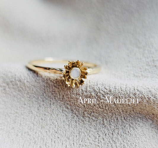 Moedermelk ring de birthflower - 14 karaat goud