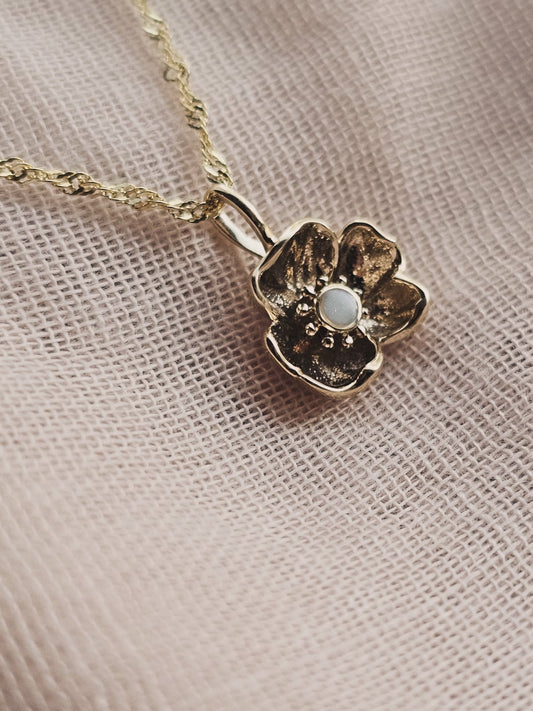 Moedermelk hanger de birthflower - 14 karaat goud