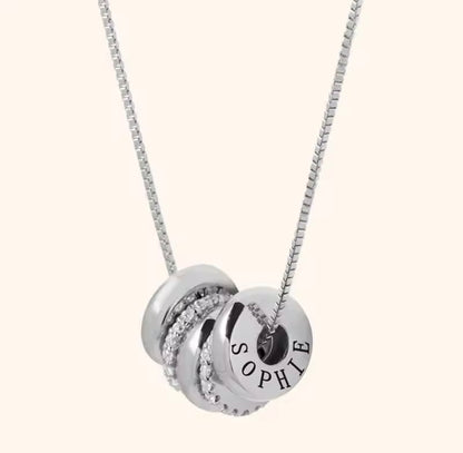 Personalisierte Namenskette mit Zirkoniasteinen vergoldet 18 Karat – Roségold – Silber – Gelbgold