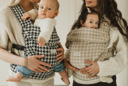 Baby draagzak ergonomisch van katoen linnen mix. Gecertificeerd model van het merk VOUXX