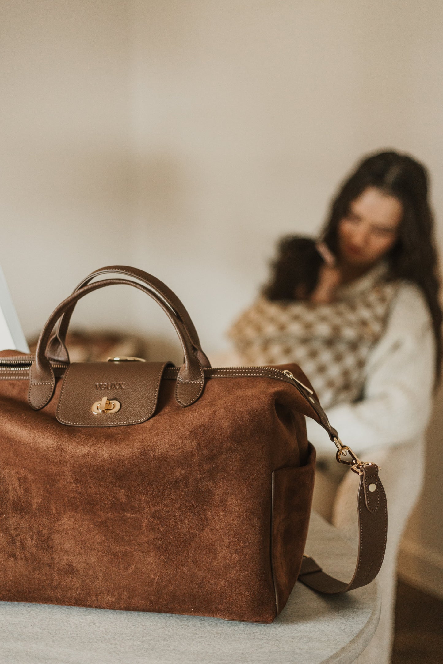 VOUXX Tote luiertas Maya suede brown (complete set)