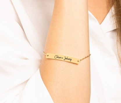 Stabarmband mit Gravur - Silber - Gold - Roségold
