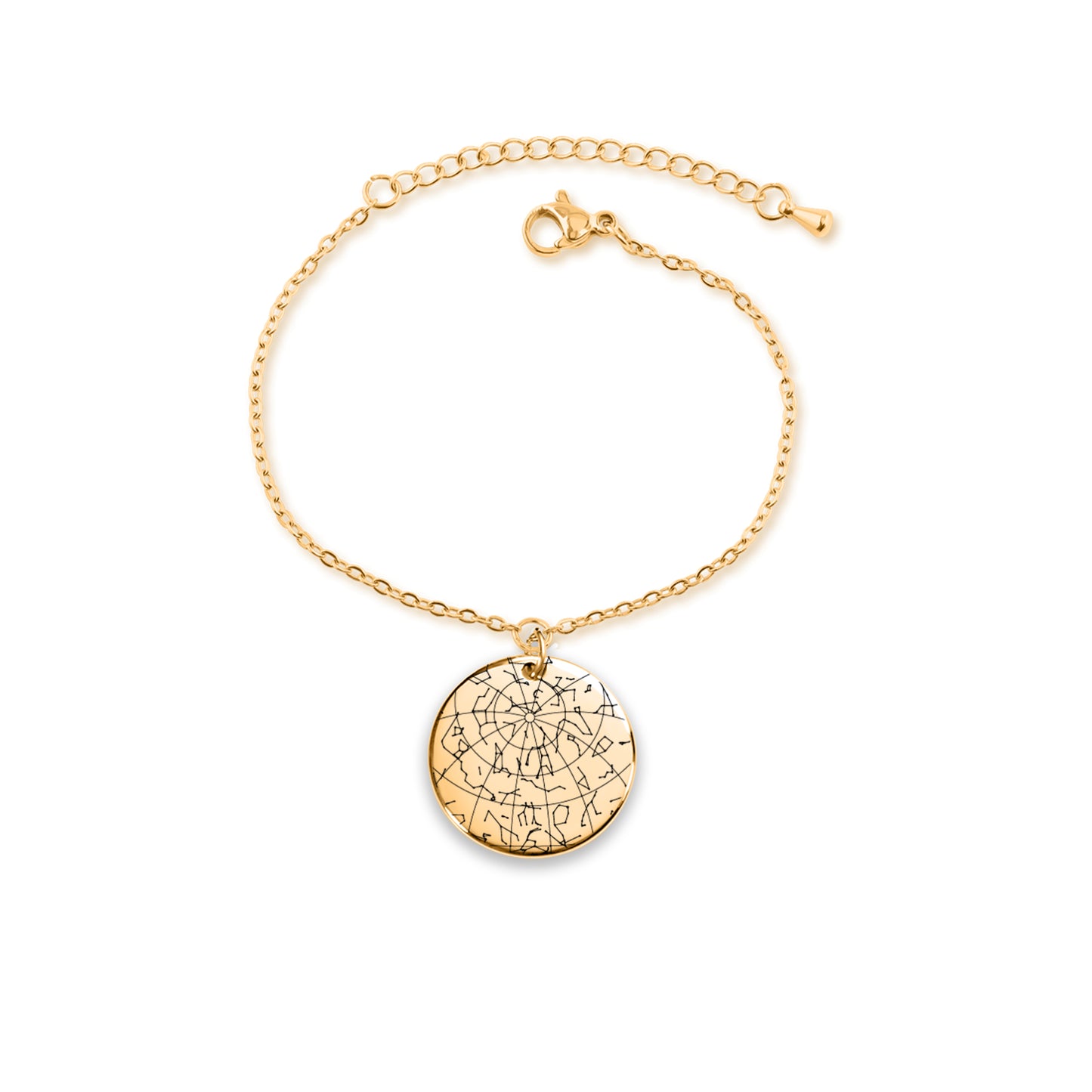 Ornamento de gráfico estelar de data com gráfico de texto - prata - ouro - ouro rosa