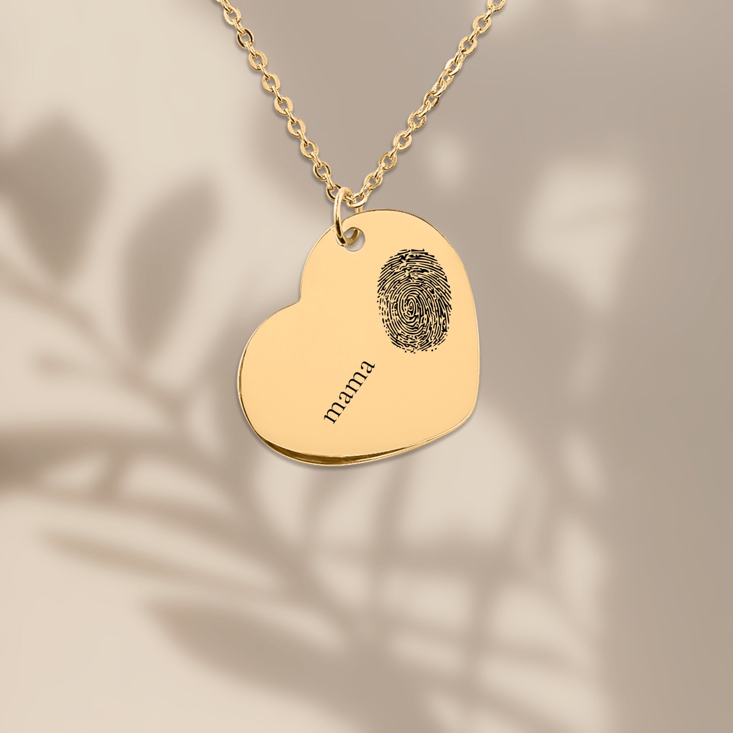 Colar de impressão digital com joias personalizadas de coração com nome ou data - prata - rosa - ouro