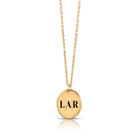 Collier pièce de monnaie 3 Lettres initiales gravure personnalisée-argent-or rose-or