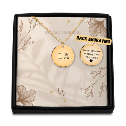 collier lettre initiales gravure-argent-or rose-or