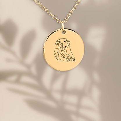 Foto colar desenho de linha arte gravura moeda - prata - ouro rosa - ouro
