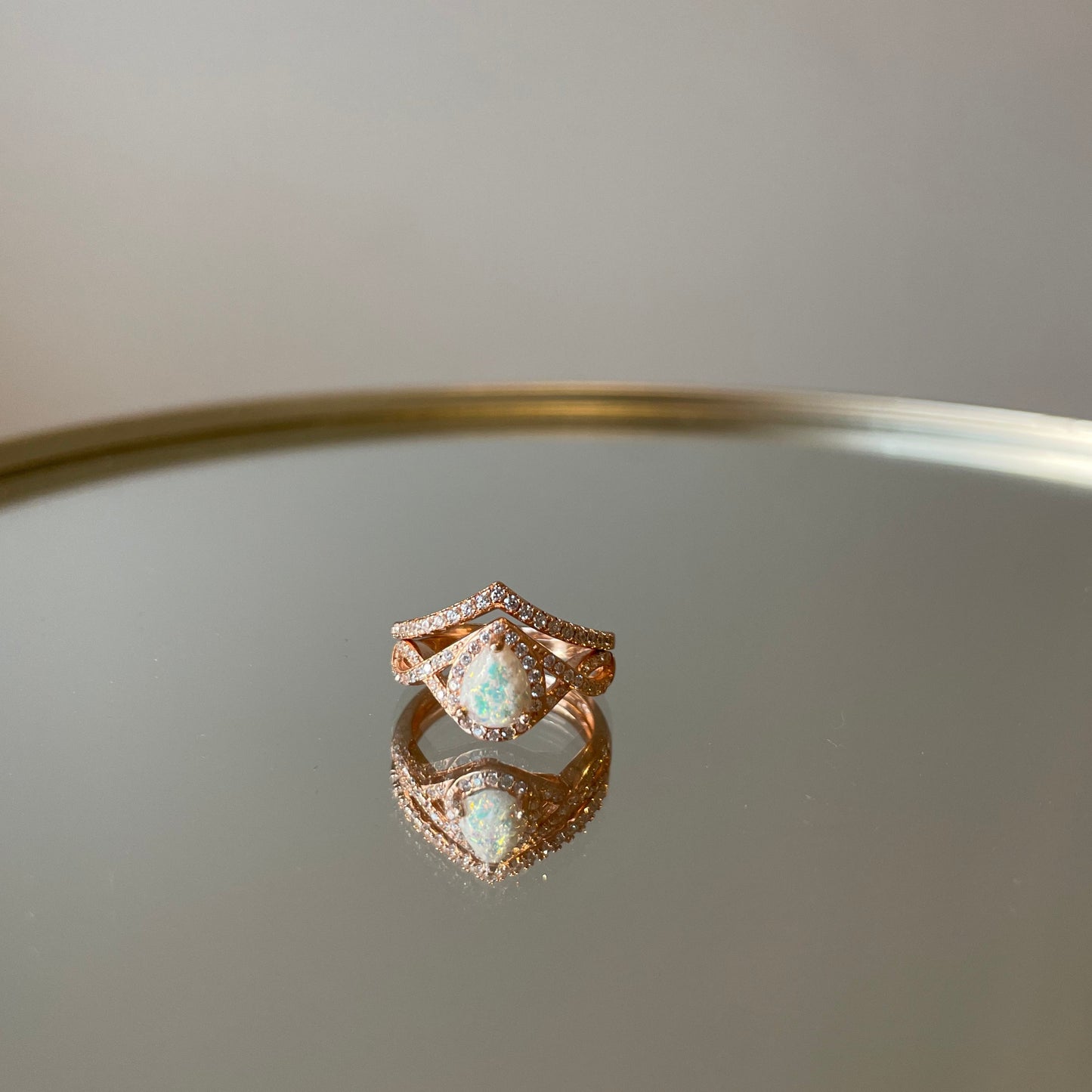 L'anneau de lait maternel Infinity Stack - argent, plaqué rose