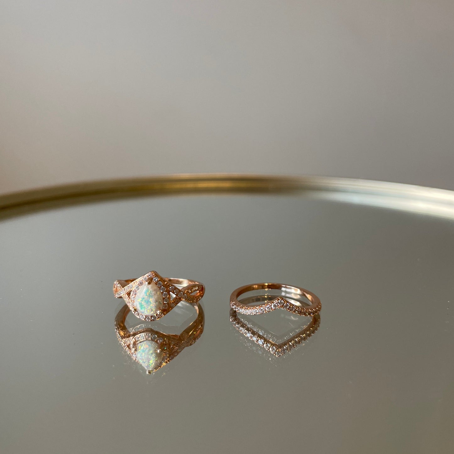 L'anneau de lait maternel Infinity Stack - argent, plaqué rose
